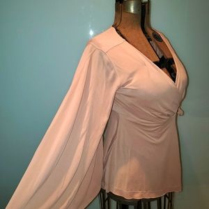 Free People Bat Wing Faux Wrap Tunic Top (xs)